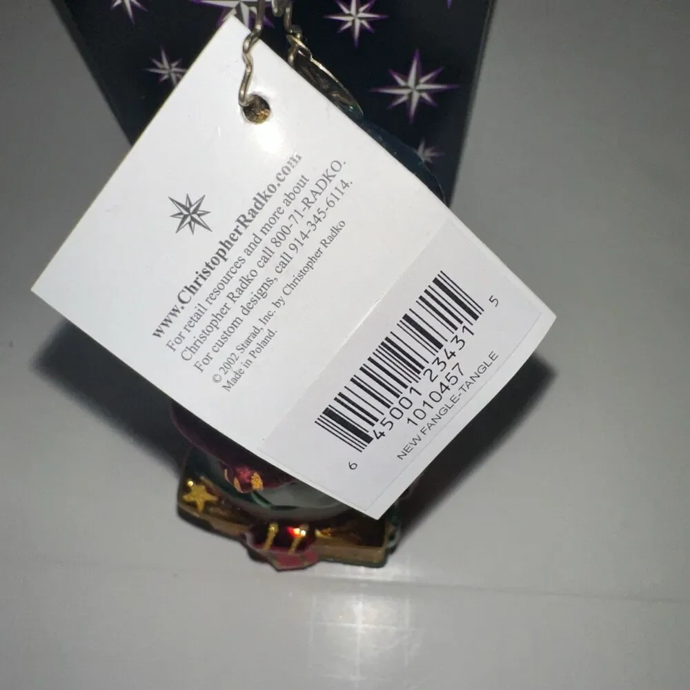 Christopher Radko Mouth Blown Glass Christmas Ornament New Fangle Tangle 1010457
